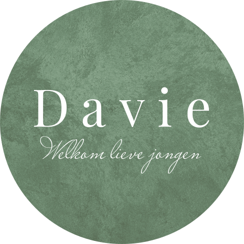 Sluitsticker in groen met klassieke typografie