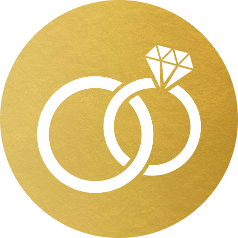 Goudlook sluitsticker met ringen