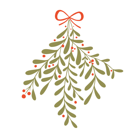 Hippe kerstzegel met mistletoe