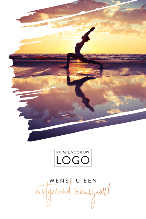 Kerstkaart met yoga foto en koperfolie