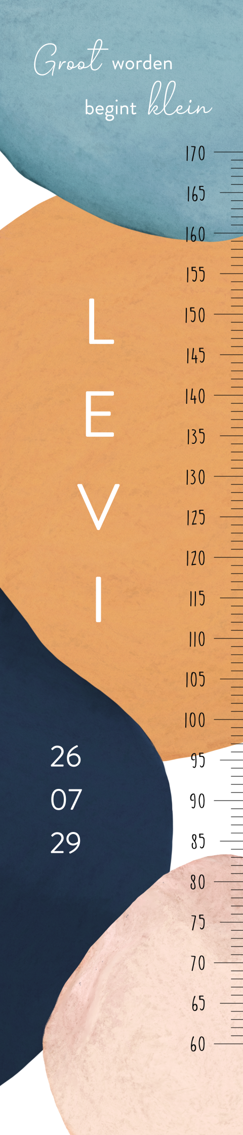 Groeimeter met trendy waterverf vlekken