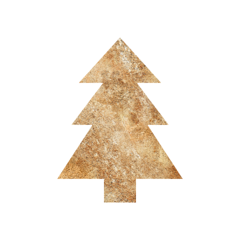 Witte kerstzegel met goudkleurige kerstboom