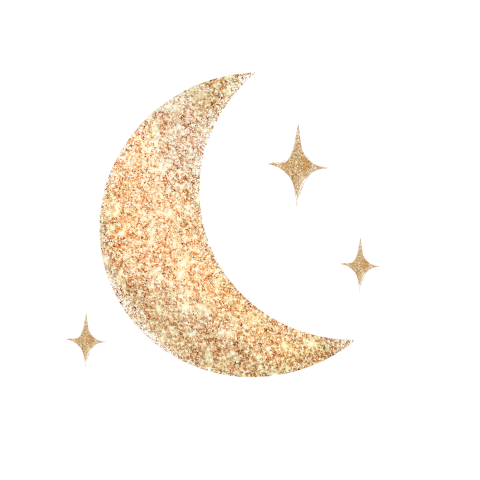 Sluitsticker met goudkleurige maan en sterren