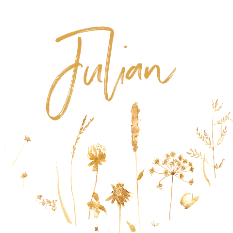 Vintage sluitsticker met wilde gele bloemen