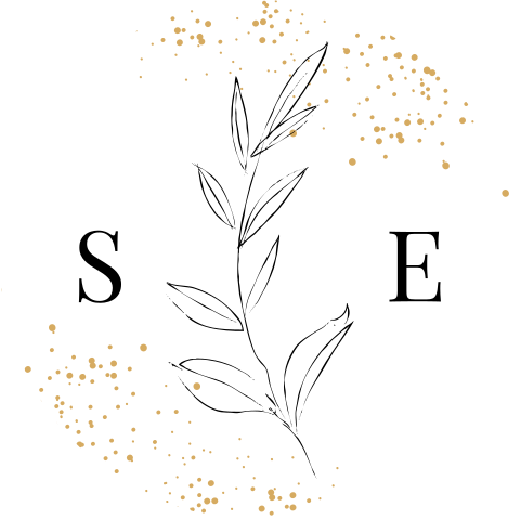 Sluitsticker met goudfolie spetters en blaadjes