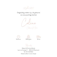 Geboortekaartje silhouette met klein meisje