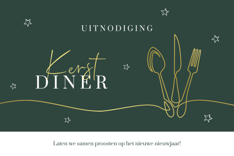 Donkergroene uitnodiging voor het kerstdiner