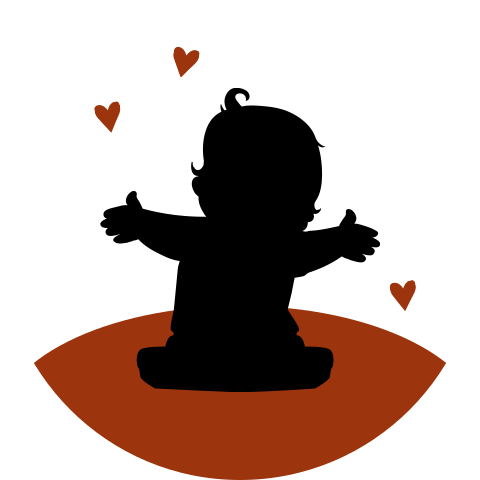 Sluitsticker met silhouet kindje en poes