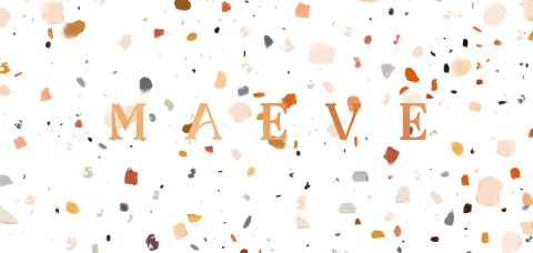 Koperfolie geboortekaartje meisje met terrazzo print