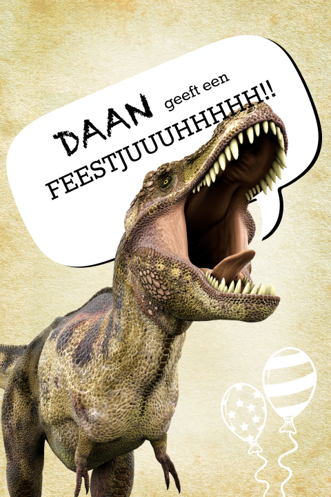 Uitnodiging dinofeest T-rex