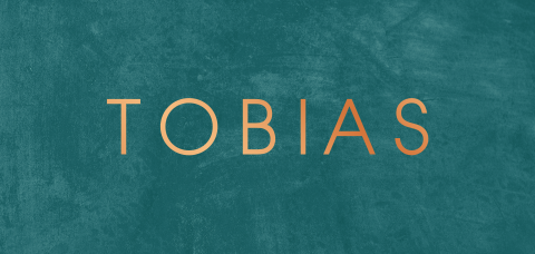 Clean geboortekaartje in groenblauw met koperfolie