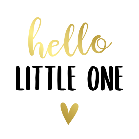 Goudfolie sluitsticker met hello little one