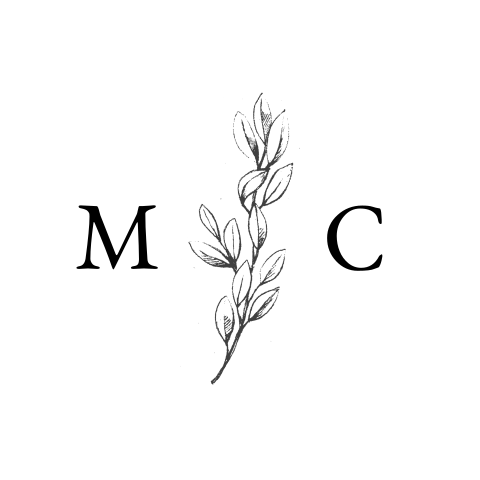 Botanische sluitsticker met takje en initialen