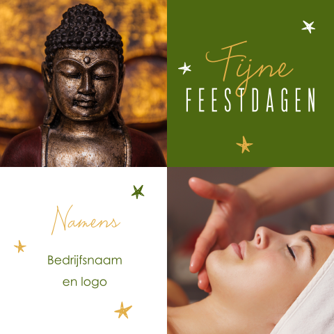 Kerstkaart wellness met foto's en sterren
