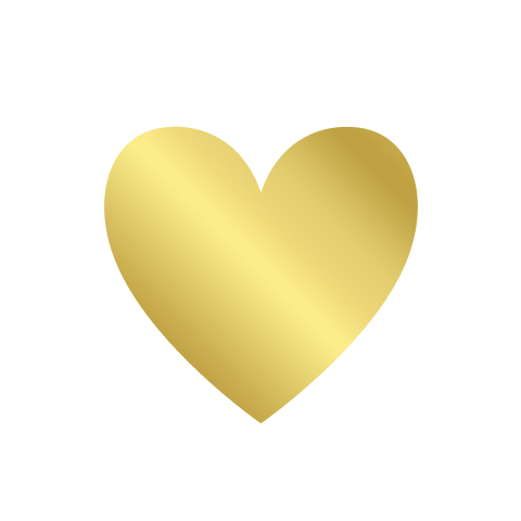 Witte sticker met goudfolie hartje