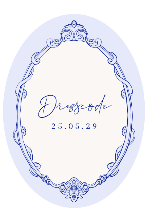 Dresscode inlegkaartje met barok lijst