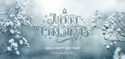 Kerstkaart met mooie winterse foto