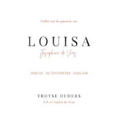 Geboortekaartje voor meisje met lief olifantje in hoogglans zwart