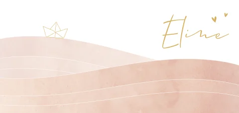 Geboortekaartje meisje met roze zee en bootje