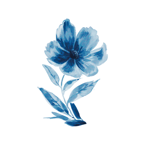 Sluitsticker met delfts blauwe bloem