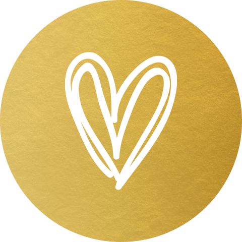 Goudlook sluitsticker met wit hartje