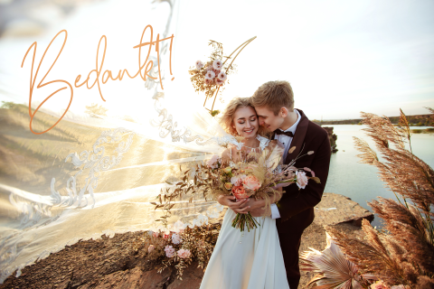 Bedankkaart met grote foto en koperfolie