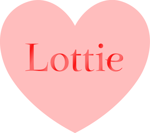 Roze hartje sticker met hoogglans naam in rood