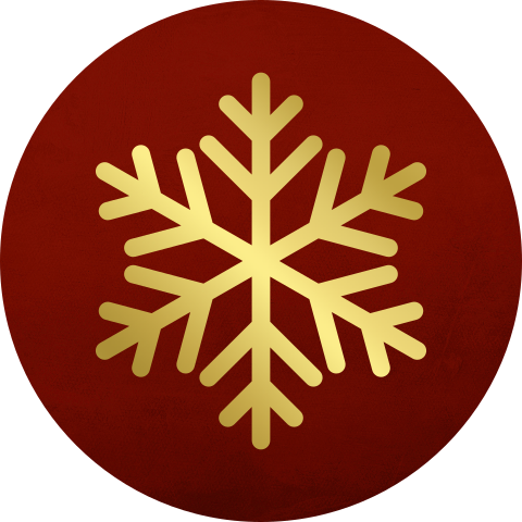 Rode sluitsticker met goudfolie sneeuwvlok