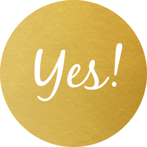 Goudlook sluitsticker met yes!