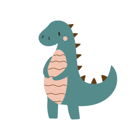 Sluitsticker met groenblauwe dino
