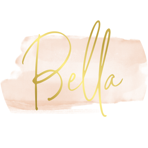 Sluitsticker met roze waterverf en goudfolie naam