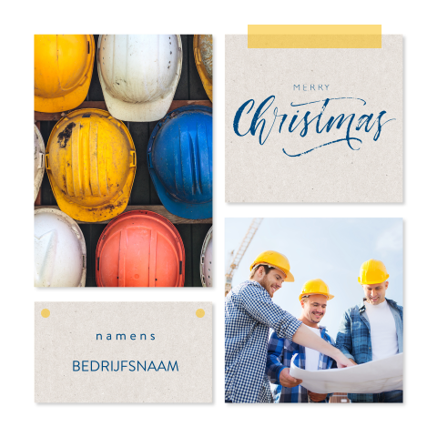 Bouw kerstkaart met fotovlakken en kraft kaders