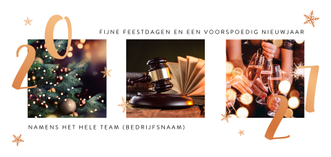 Kerstkaart voor advocatuur met koperfolie 2027