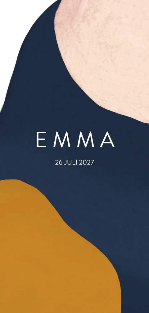 Geboortekaartje meisje met trendy waterverf vlekken