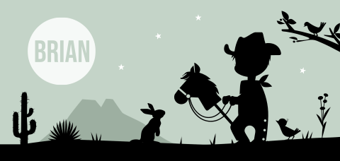 Geboortekaartje kleine cowboy op de prairie
