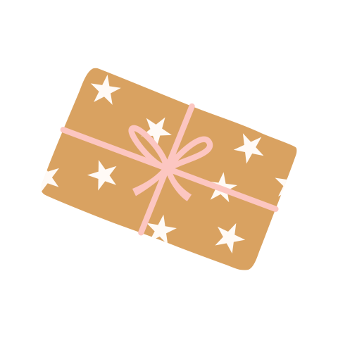 Kerst sluitzegel met okergeel kerstkado