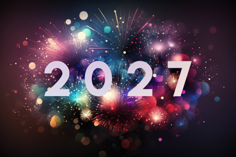 Knal het nieuwe jaar in met deze nieuwjaarskaart met vuurwerk