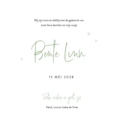 Getekend geboortekaartje met twee schattige beertjes