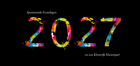 Zakelijke nieuwjaarskaart met kleurrijk 2027
