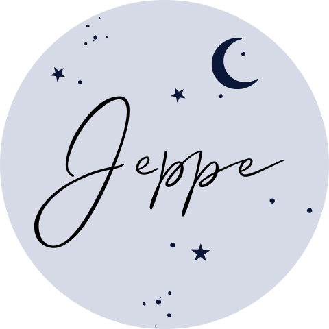 Lichtblauwe sticker naam in blauw