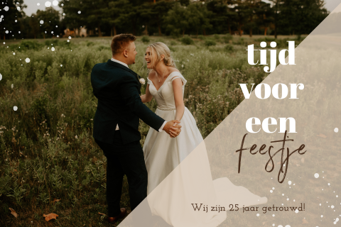 Grafische jubileum uitnodiging met grote foto