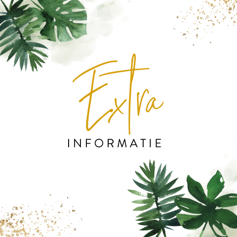 Inlegkaartje met tropische bladeren en spetters