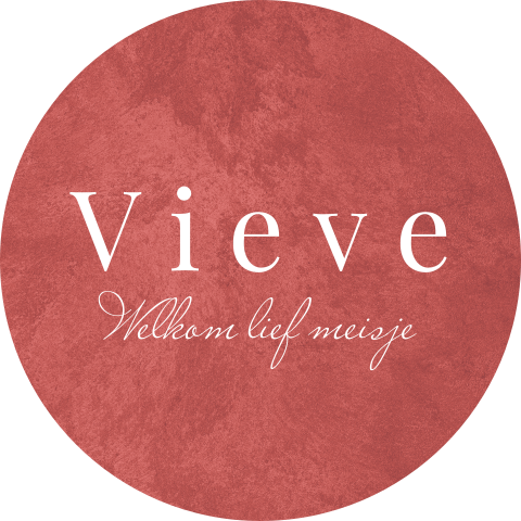 Sluitsticker in rozerood met klassieke typografie