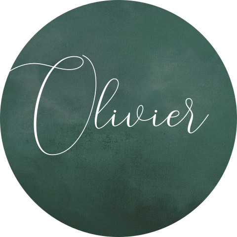 Donkergroene sluitsticker met sierlijke naam