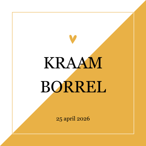 Geometrisch kraamkaartje met okergeel vlak voor een meisje