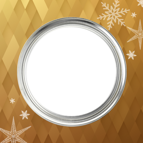 Kerstkaart met doorkijkje verfblik voor schilders