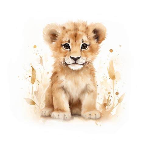 Geboortesticker met leeuwenwelpje