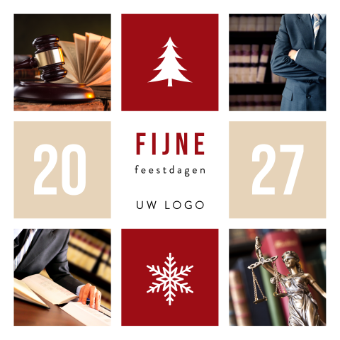Kerstkaart advocatuur met fotokaders en 2027