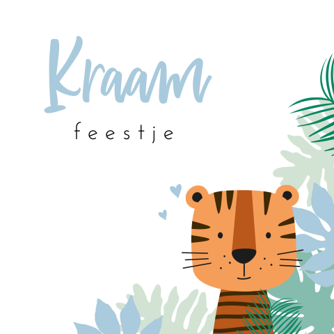 Kraamkaartje jongen met tijger in jungle