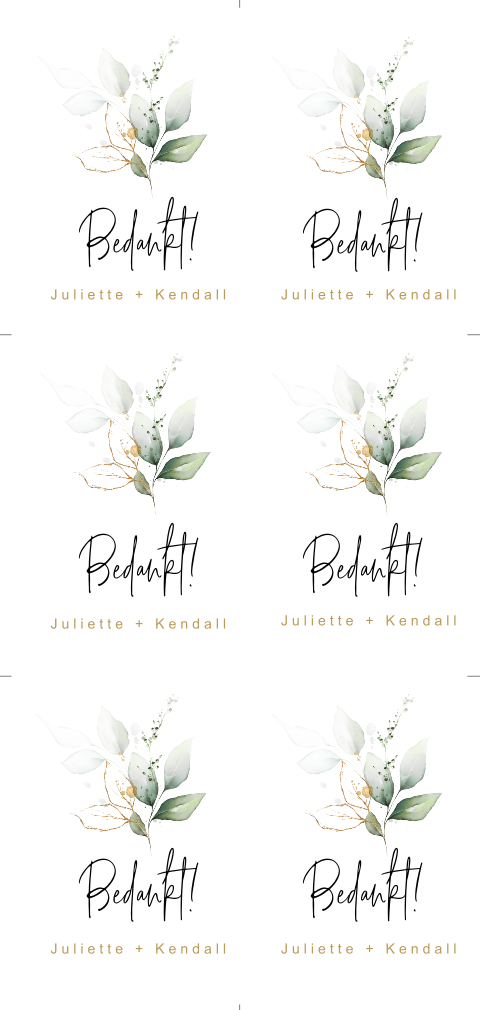 DIY bedank labels met waterverf bladeren